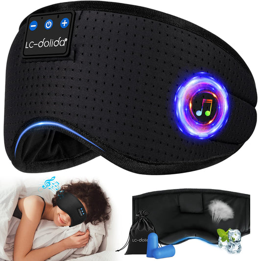 Bluetooth Sleep Mask Headphones V5.4 for Side Sleepers, Women, Office & Travel - Cool Tech Gadget Gift