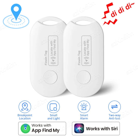 FindMate Pro Smart Tag locator compatible with iPhone Find My app, compact Bluetooth tracker with smart alarm and two-way anti-lost features.