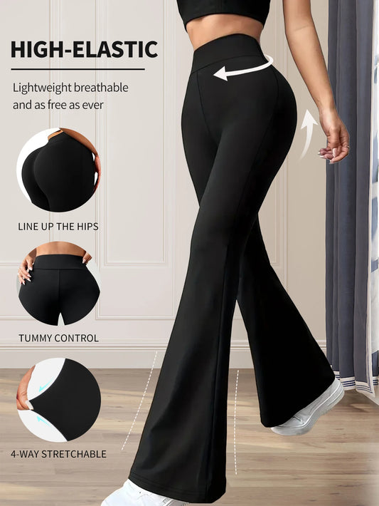 Women's spring and summer high waisted tight fitting flared pants