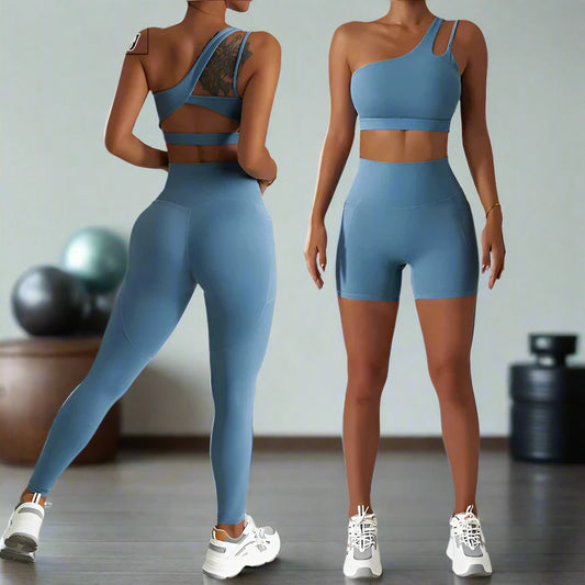Two Piece Yoga Sets for Women with Bra & Shorts