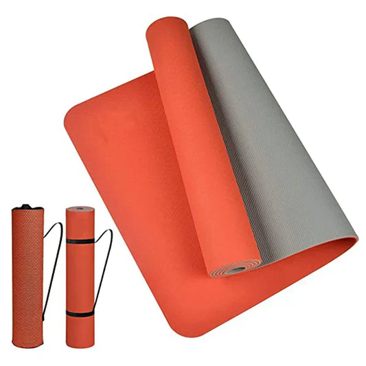 Yoga Mat TPE Dual-Tone, Non-Slip, Eco-Friendly, Ideal for Home Workouts