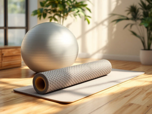 Yoga Recovery Wellness Bundle with mat, foam roller, and yoga ball for enhanced post-workout recovery and well-being.