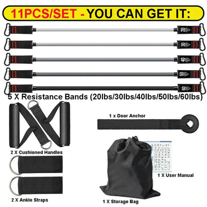 12pcs pilates bar kit with Exercise bar 