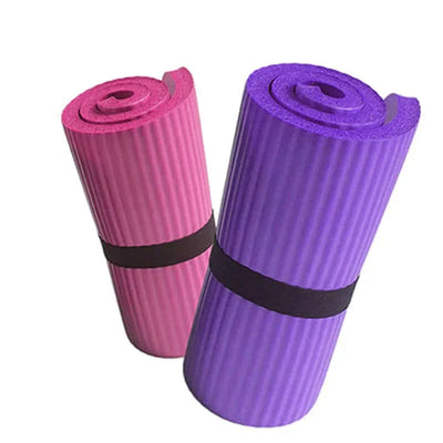 5cm thick yoga kneeling mats, perfect for fitness, affordable, compact, durable, in pink and purple.