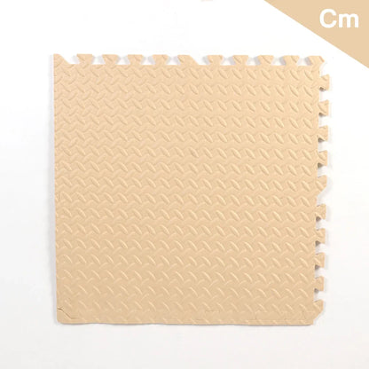 Beige interlocking foam floor gym mats