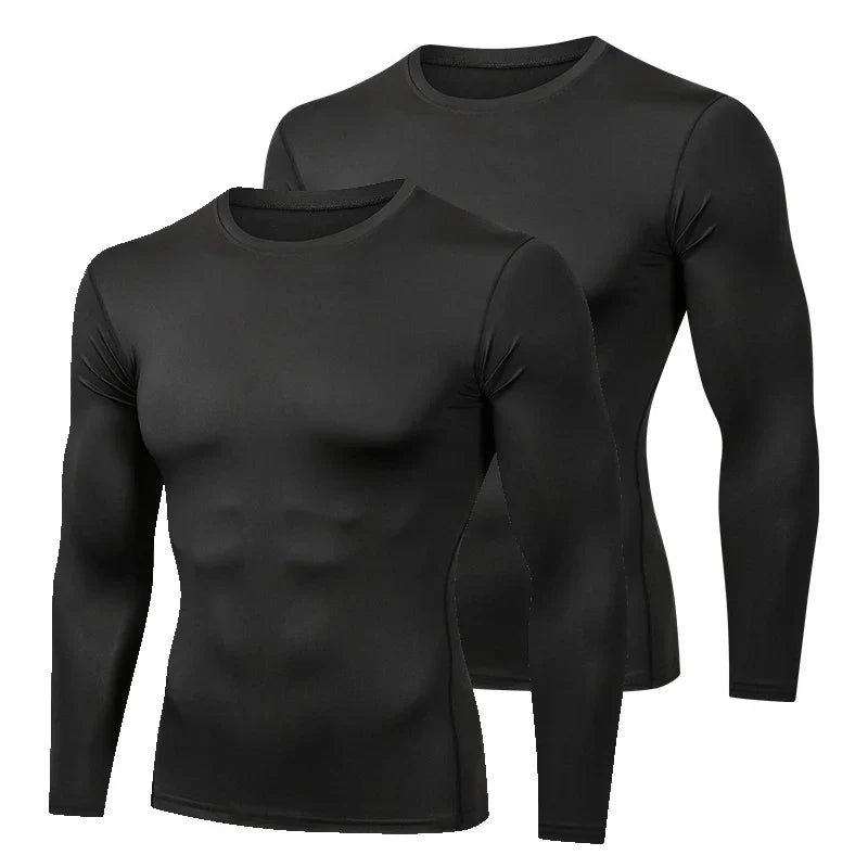 Black Black Compression Shirt Long Sleeve