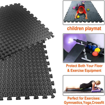 Black interlocking gym mats