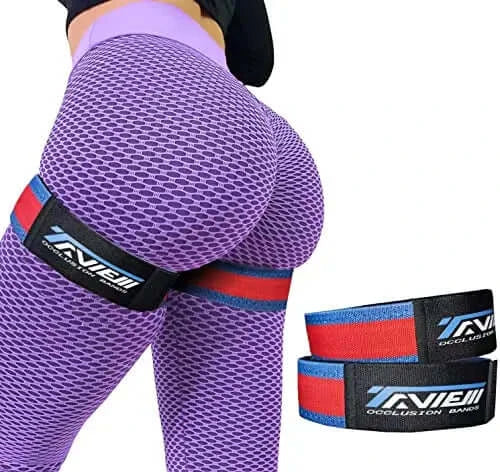 Blue Red Occlusion Bands Women Glutes Hip Building