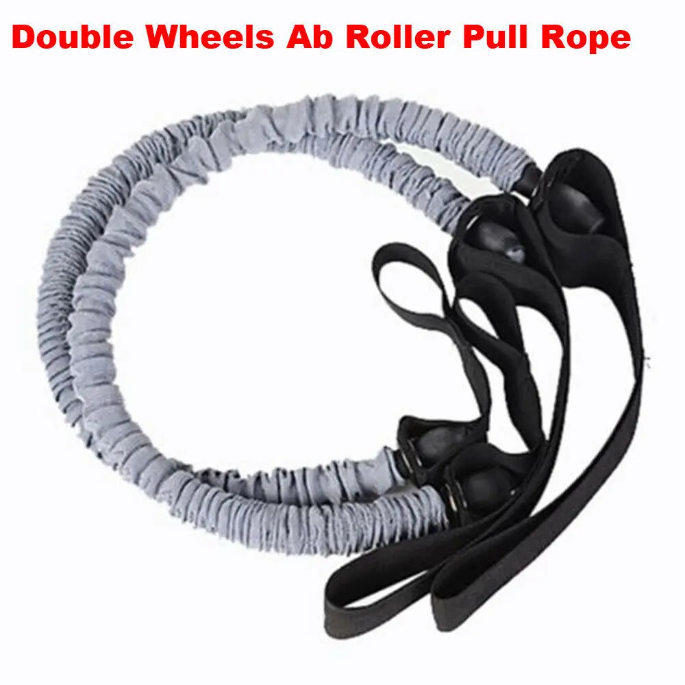 Double Wheels Ab Roller Pull Rope