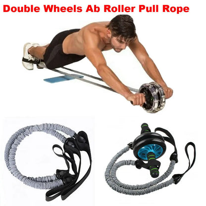 2PC Waist Abdominal Slimming Equipment Double Wheels Ab Roller Stretch | Pull rope