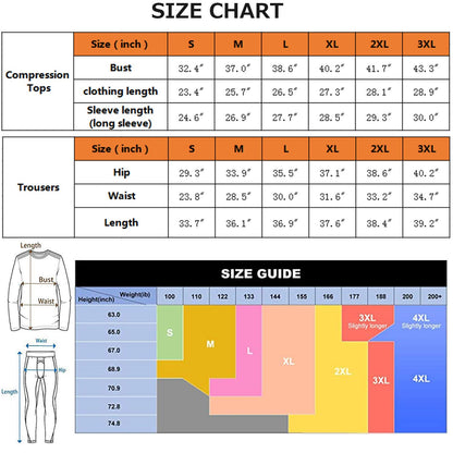 Gym Clothes Size chart