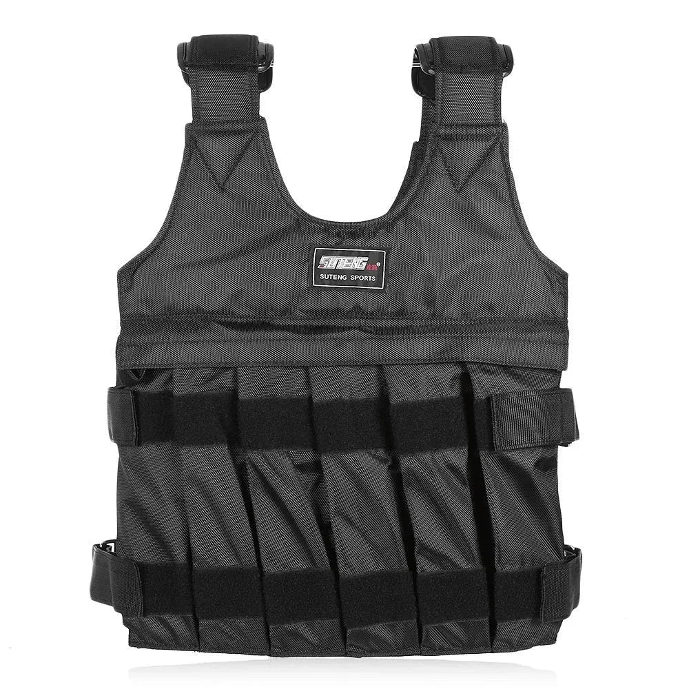 Weighted vest for boxing training and fitness, adjustable 20/50 kg, durable polyester, 1680D Oxford cloth.
