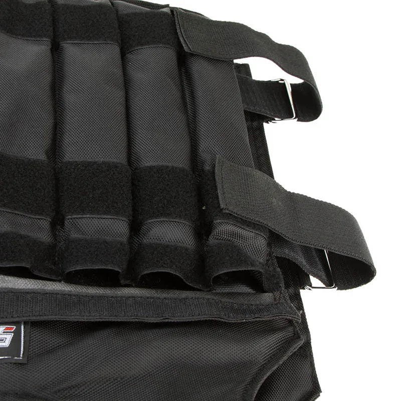 Weighted vest for boxing training and fitness activities, adjustable 20/50 kg, durable polyester and Oxford cloth.