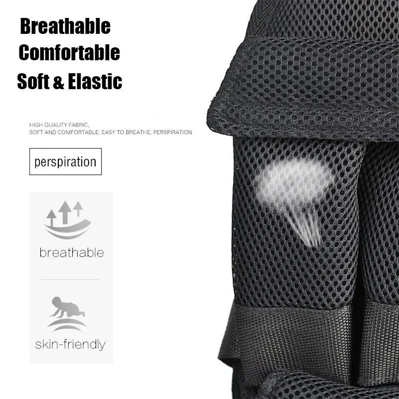 Breathable, comfortable, and elastic weighted vest for boxing training and fitness activities.