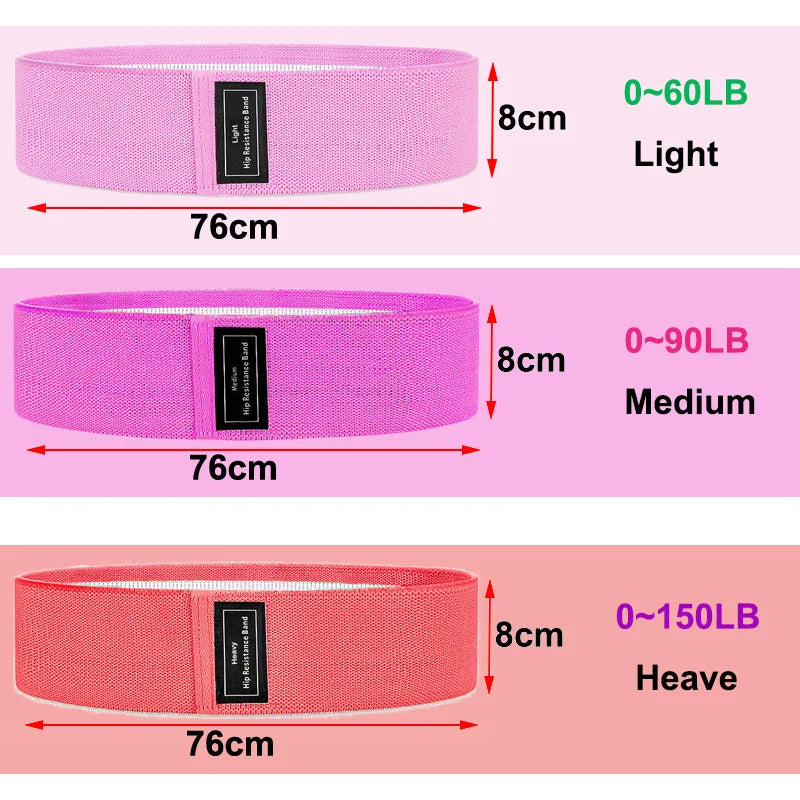 Hip resistance band set, light, medium, heavy