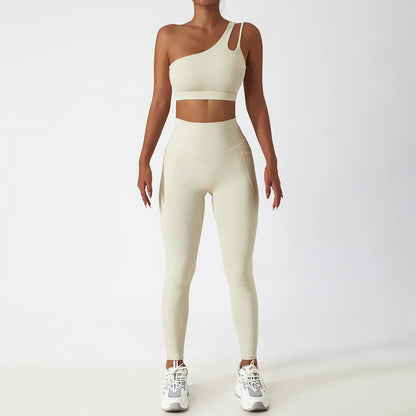 Ivory Long Sets yoga Sets for Women with Bra