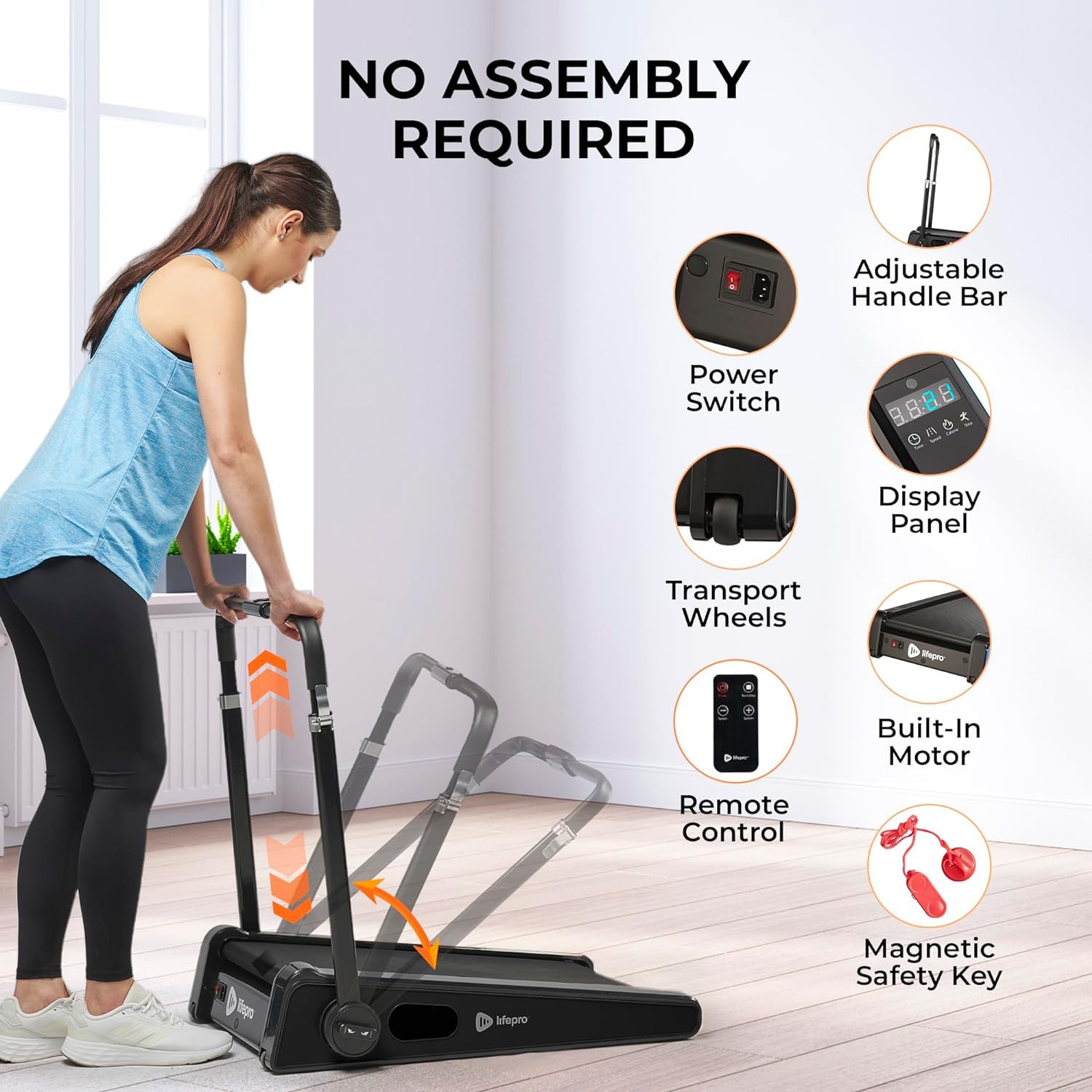 No assembly required, Portable walking pad