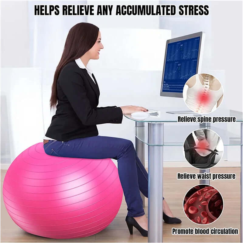 Office fitness ball for spine relief