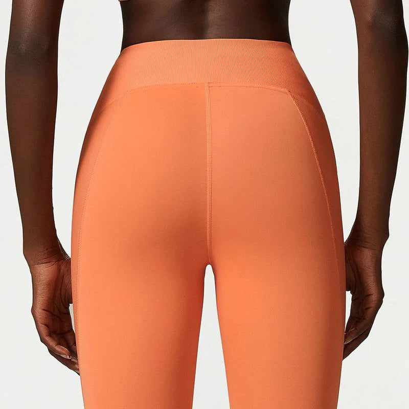 Orange seamless legging workout clothes