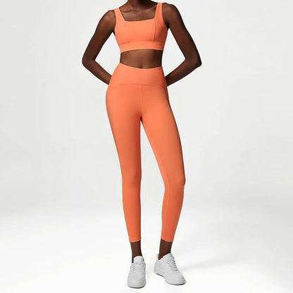 Orange women's yoga fitness set