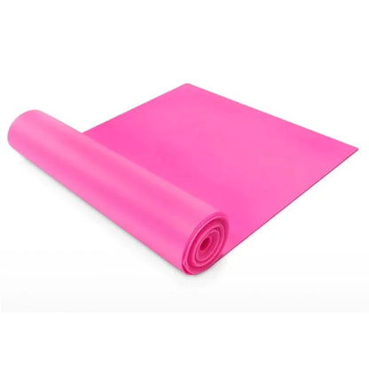 Pink yoga elastic band exercises