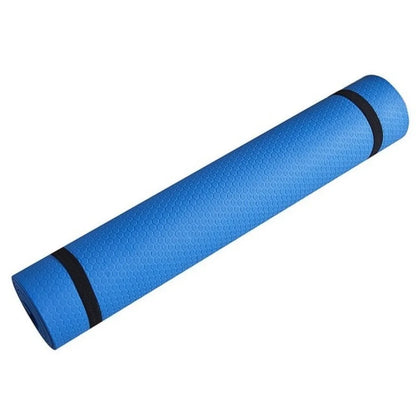 Rolled-up Blue yoga mat