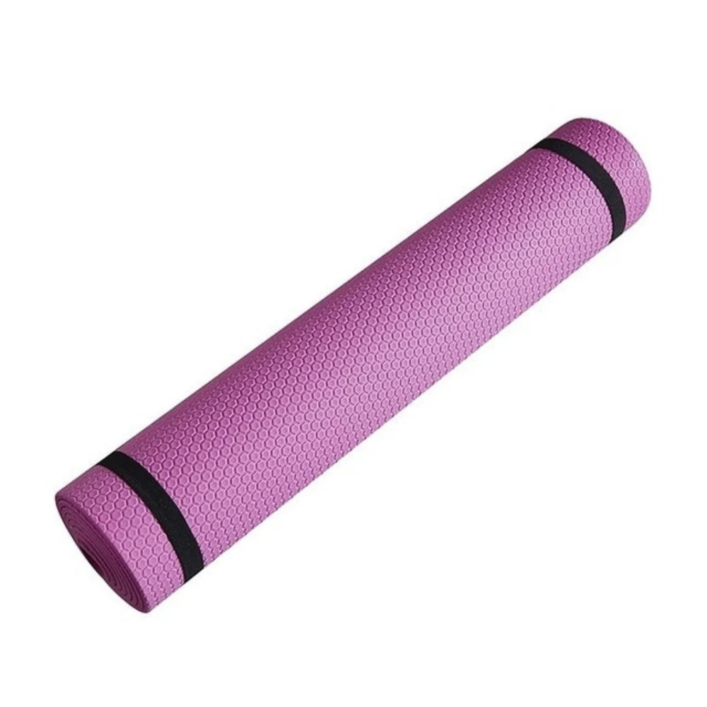 Rolled-up Pink yoga mat