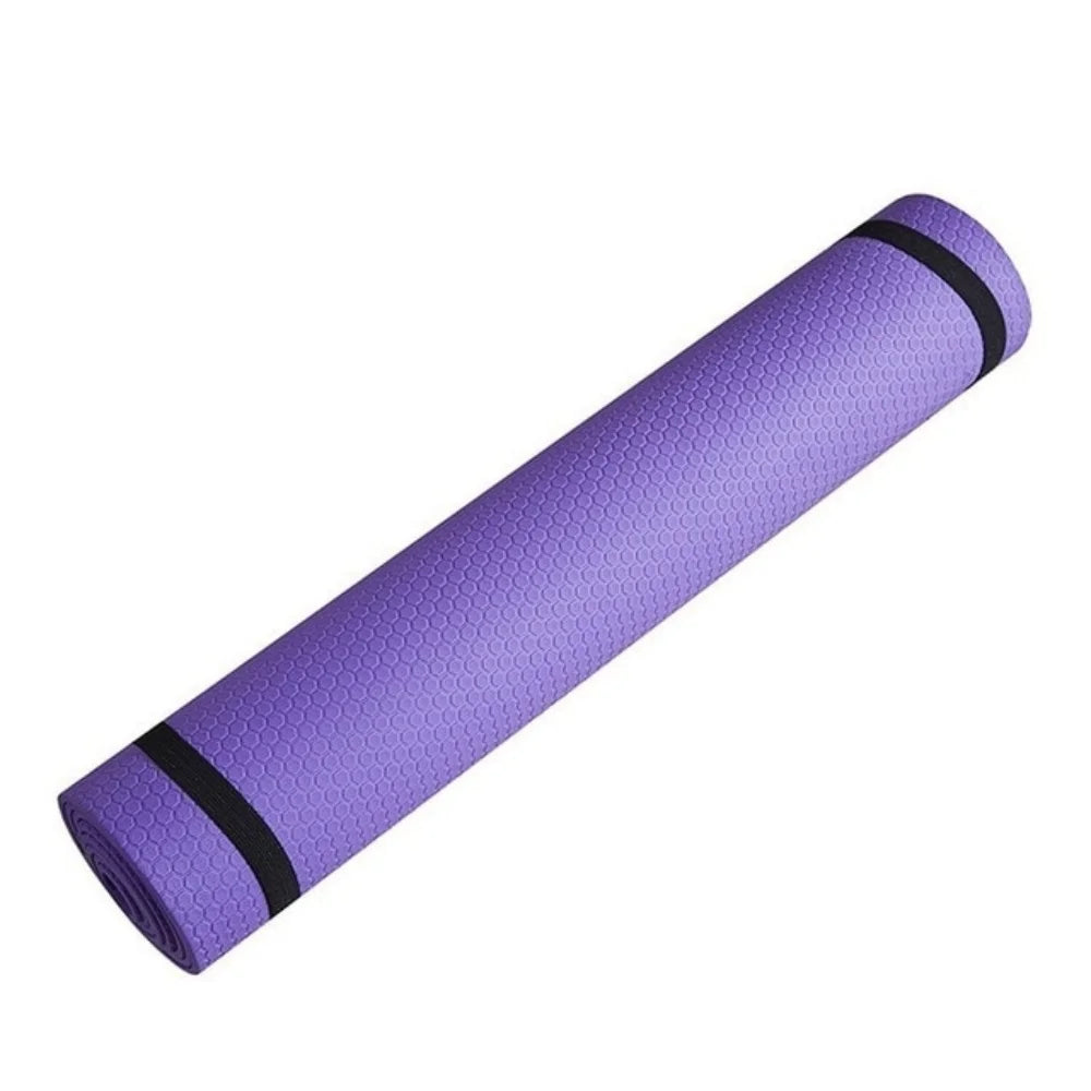 Rolled-up Purple yoga mat