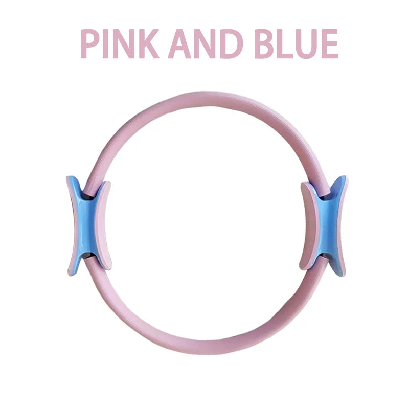 Pink and blue MagicFit Pilates & Yoga Toning Ring for exercise and fitness