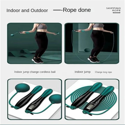 Intelligent Cordless Jump Rope - Negative Weight Ball & Steel