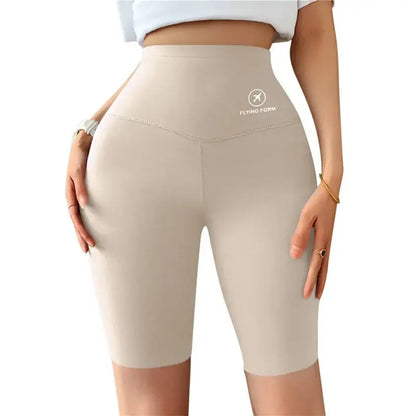 Women's High-Waist Push-Up Yoga Shorts Sports Fitness Cycling Jogging Leggings Knee-Length