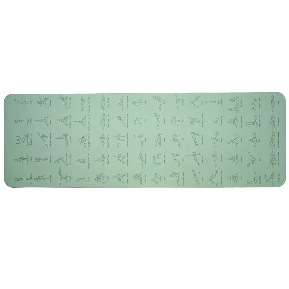 Eco-friendly TPE yoga mat, non-slip surface, 183x61 cm, ideal for fitness and joint support.