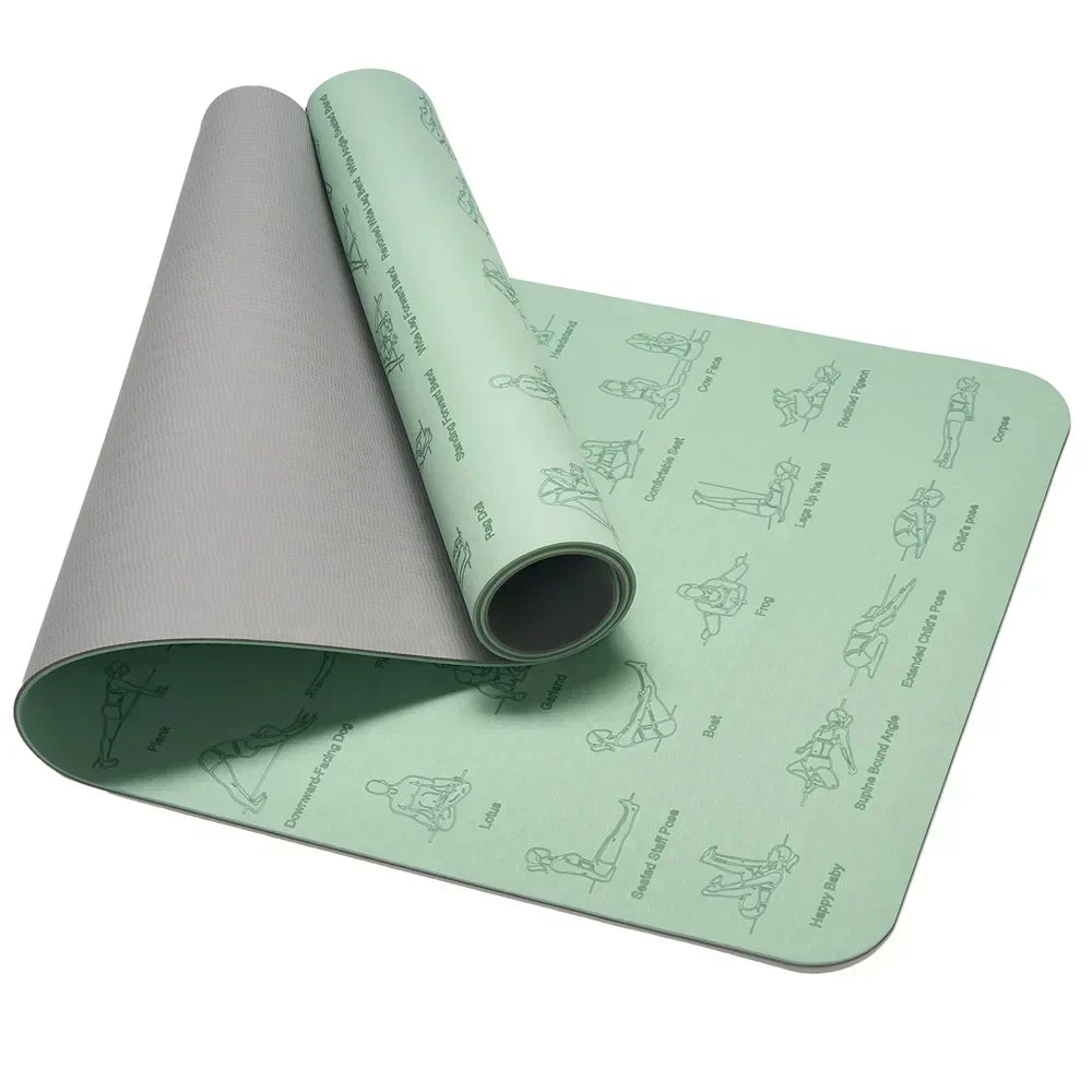 Eco-Friendly TPE Yoga & Fitness Mat with non-slip surface, suitable for yoga and Pilates.