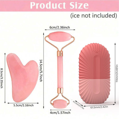 CryoGlow Ice Face Roller & Gua Sha Set