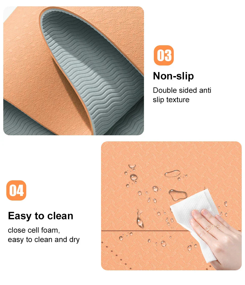 WESTTUNE Yoga Mat with non-slip texture and easy-to-clean surface, eco-friendly design.