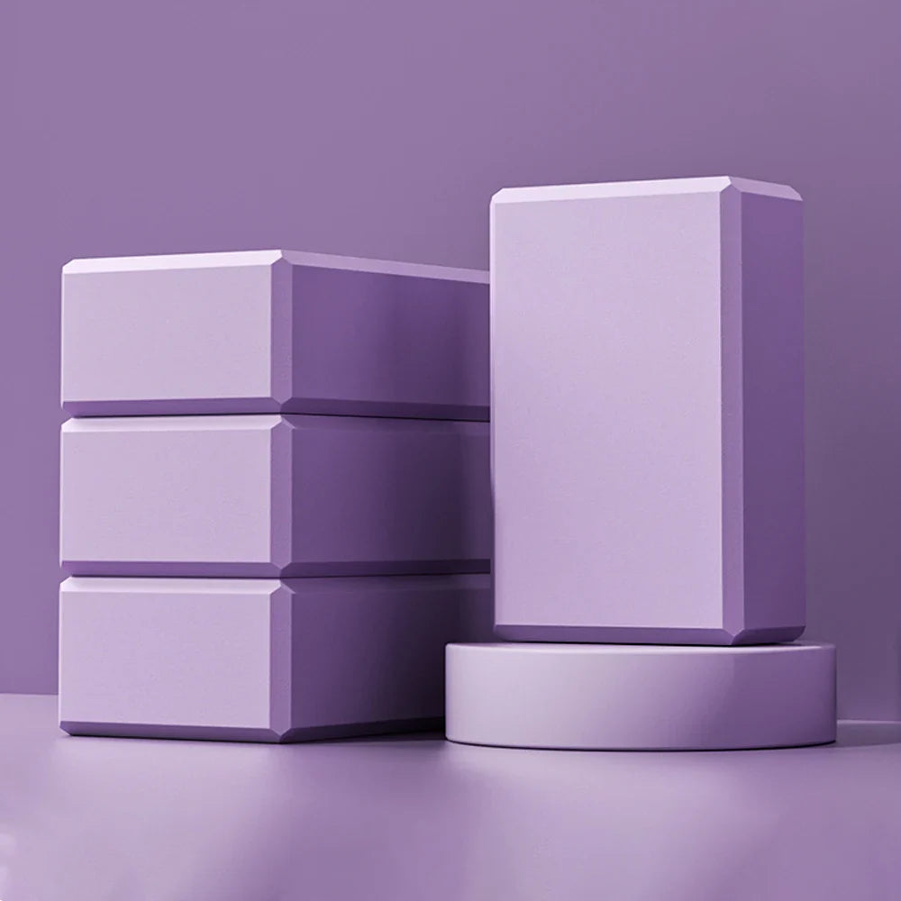 Dance Yoga Blocks with extra cushioning and bevelled edges, designed for active adults 40+, shown in a stacked arrangement.