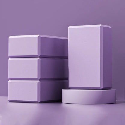 Dance Yoga Blocks with extra cushioning and bevelled edges, designed for active adults 40+, shown in a stacked arrangement.