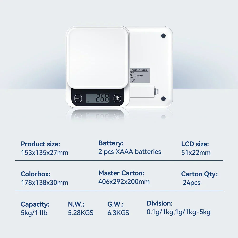 Smart nutrition scale with precision measurement features and app connectivity for healthy living.
