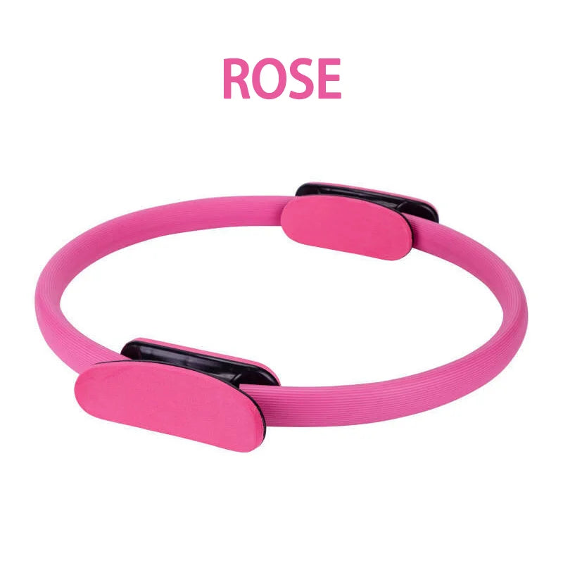 Rose-colored MagicFit Pilates & Yoga Toning Ring for muscle toning and exercise.