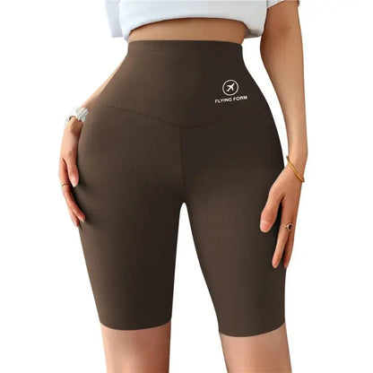 Women's High-Waist Push-Up Yoga Shorts Sports Fitness Cycling Jogging Leggings Knee-Length