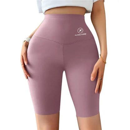 Women's High-Waist Push-Up Yoga Shorts Sports Fitness Cycling Jogging Leggings Knee-Length
