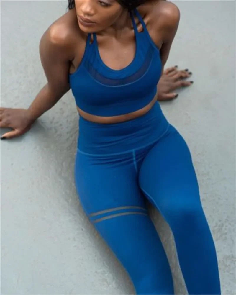 High waist women's fitness leggings for running and gym sessions.