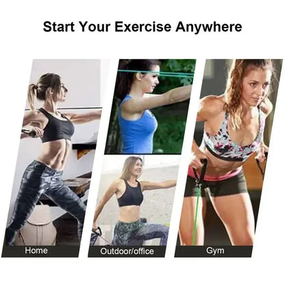 5 Levels Elastic Resistance Band with Handles for Home Gym