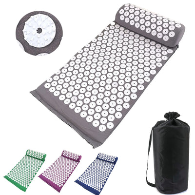 ComfortSpike Pro acupressure mat and pillow set with carrying bag in multiple colors for pain relief and stress reduction