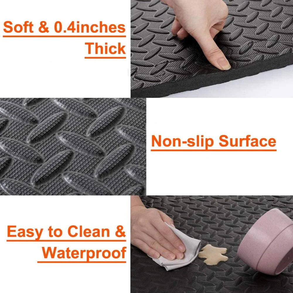 Soft and long-lasting interlocking floor gym mats