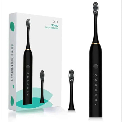 6-mode ultrasonic electric toothbrush with USB charging, waterproof design, and customizable settings.