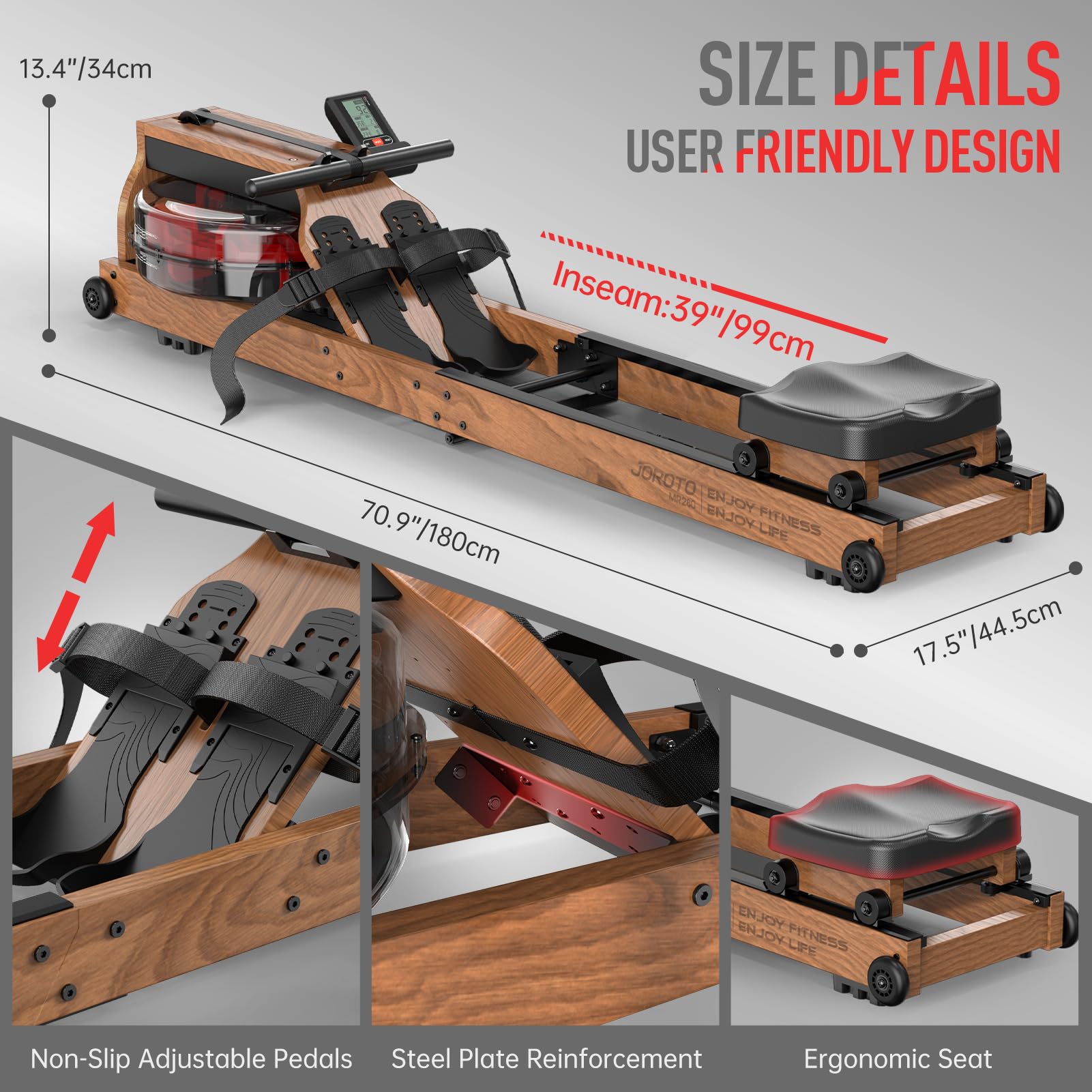 Water Rowing Machine Dimensions