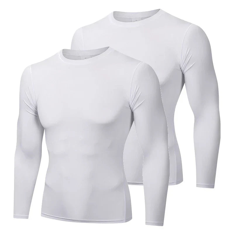White White Compression Shirt Long Sleeve