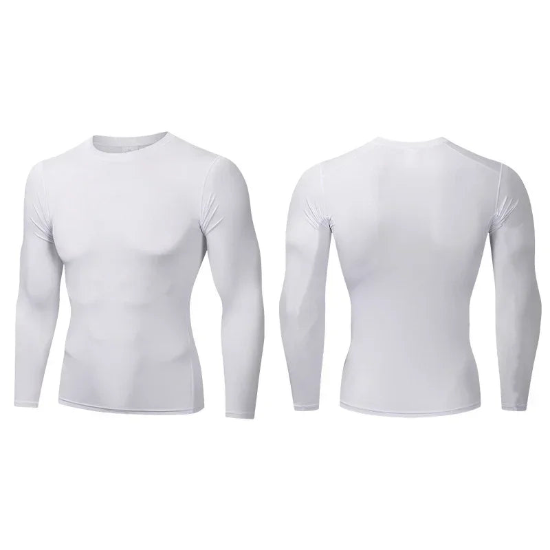 White White long sleeve compression shirts