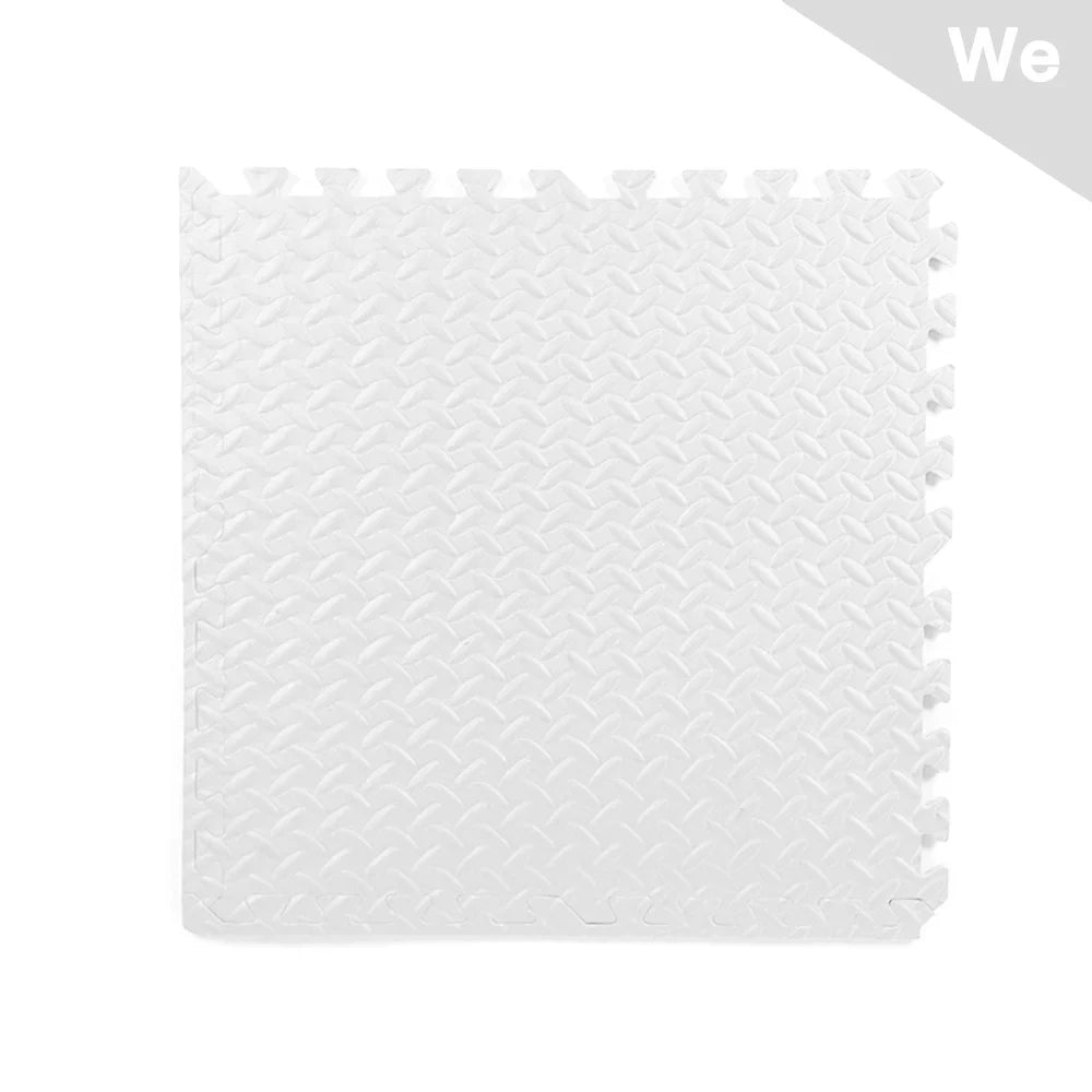 White interlocking foam floor gym mats